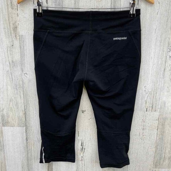 Patagonia Workout Leggings‎ Small Black Nylon Polyester Crop Drawstring Waist - Picture 4 of 8